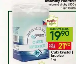 Hruška Cukrovar Vrbátky Cukr krystal nabídka