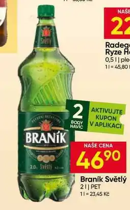 Hruška Staropramen Světlý, výčepní pivo (PET) nabídka
