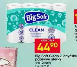 Hruška Big Soft Clean kuchyňské papírové utěrky 4 ks 2vrstvé nabídka