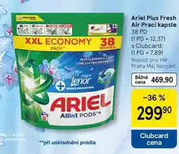 Tesco Ariel Plus Fresh Air Prací kapsle, 38 PD nabídka