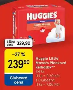 Tesco Huggie Little Movers Plenkové kalhotky, 34 ks nabídka