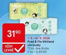 Tesco Fred & Flo Vlhčené ubrousky, 72 ks nabídka