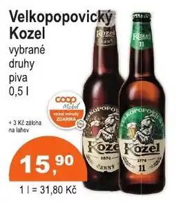 COOP DISKONT Kozel vybrané druhy piva nabídka