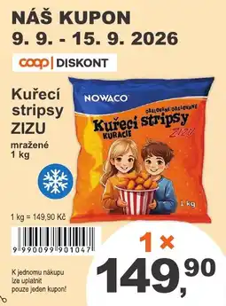 COOP DISKONT Nowaco kuřecí stripsy zizu nabídka