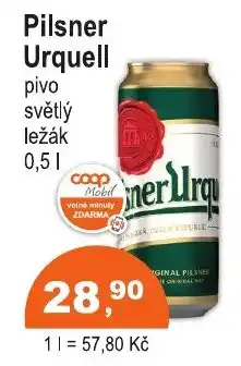 COOP DISKONT Pilsner Urquell pivo světlý ležák nabídka