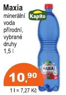 COOP DISKONT Maxia minerální voda přírodní, vybrané druhy nabídka