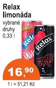COOP DISKONT Relax limonáda nabídka
