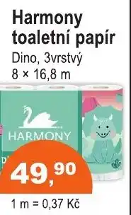 COOP DISKONT Harmony toaletní papír Dino, 3vrstvý nabídka