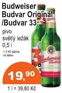 COOP DISKONT Budweiser Budvar Original /Budvar 33 nabídka