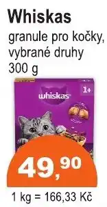 COOP DISKONT Whiskas granule pro kočky, vybrané druhy nabídka