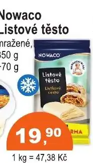 COOP DISKONT Nowaco listové těsto nabídka