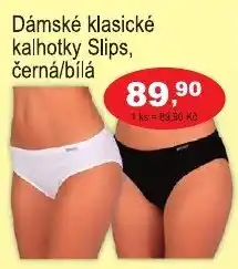 COOP DISKONT Dámské klasické kalhotky Slips, černá/bílá nabídka