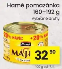 Kubík potraviny Hamé pomazánka nabídka