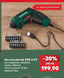 Kaufland Aku šroubovák PAS 4 D7 nabídka