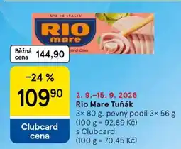 Tesco Rio Mare Tuňák nabídka