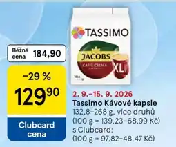 Tesco Tassimo kávové kapsle nabídka