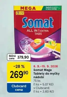 Tesco Somat Mega Tablety do myčky nádobí nabídka