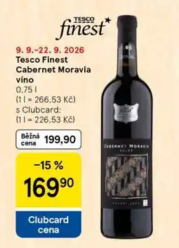 Tesco Tesco Finest Cabernet Moravia víno nabídka