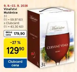 Tesco Vinařství Mutěnice Červené víno nabídka