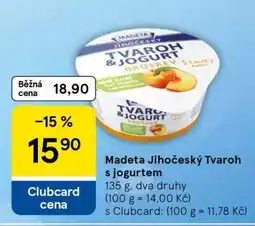 Tesco Madeta Jihočeský tvaroh s jogurtem nabídka