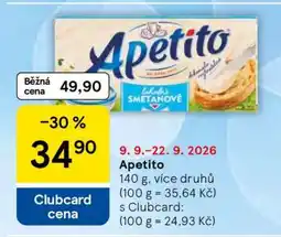 Tesco Apetito nabídka
