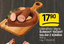 Flop Uzenárství Vávra šunkový točený salám z komína nabídka
