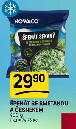 Flop Nowaco špenát se smetanou a česnekem nabídka