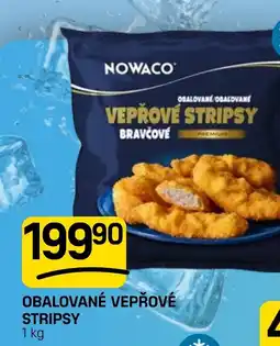 Flop Nowaco obalované vepřové stripsy bravčové nabídka