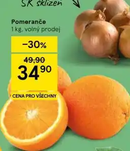 Tesco Pomeranče nabídka