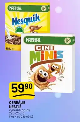 Flop Cereálie Nestlé vybrané druhy nabídka