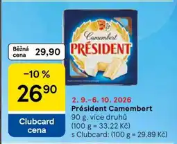 Tesco Président camembert nabídka