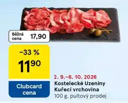 Tesco Kostelecké Uzeniny Kuřecí vrchovina nabídka