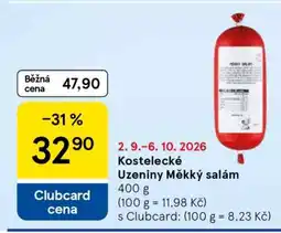 Tesco Kostelecké Uzeniny Měkký salám nabídka