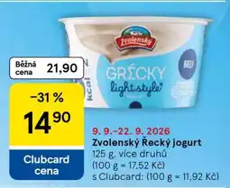 Tesco Zvolenský Řecký jogurt nabídka
