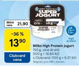 Tesco Milko High protein jogurt nabídka