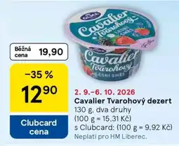 Tesco Cavalier tvarohový dezert nabídka