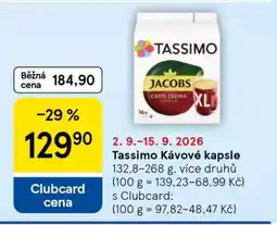 Tesco Tassimo kávové kapsle nabídka