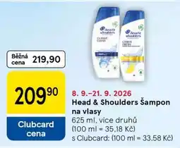 Tesco Head&Shoulders šampon na vlasy nabídka