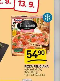 Flop PIZZA FELICIANA vybrané druhy nabídka