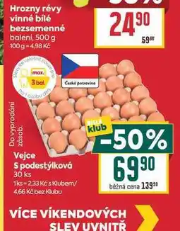 Billa Vejce S podestýlková 30 ks nabídka