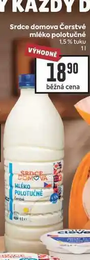Billa Srdce domova Čerstvé mléko polotučné 1,5% tuku nabídka