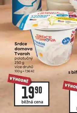 Billa Srdce domova Tvaroh polotučný nabídka