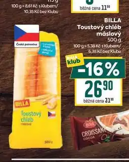 Billa BILLA Toustový chléb máslový nabídka