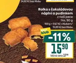 Billa Rolka s čokoládovou náplní a pudinkem z naší pece 1ks nabídka
