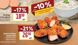 Billa Kuřecí stripsy obalované z teplého pultu cena za nabídka
