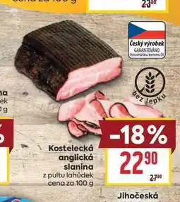 Billa Kostelecká anglická slanina z pultu lahůdek cena za nabídka
