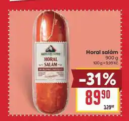 Billa Horal salám nabídka