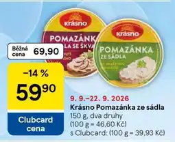 Tesco KRÁSNO POMAZÁNKA ZE SÁDLA nabídka