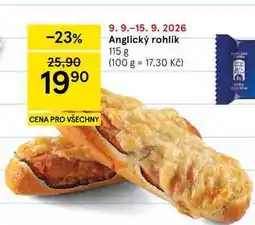 Tesco Anglický rohlík nabídka