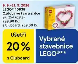 Tesco LEGO 40638 Ozdoba ve tvaru srdce 9+, 254 kostek nabídka